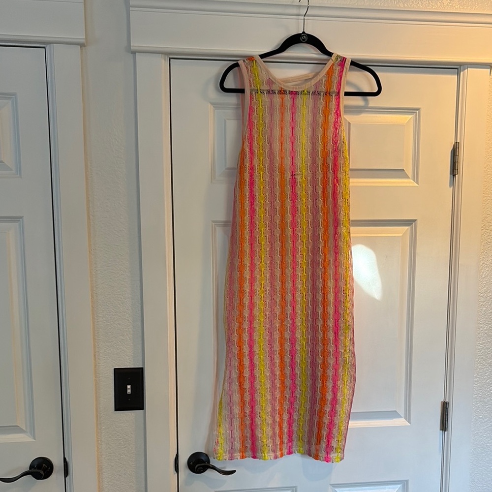 Colorful Striped swim cover up